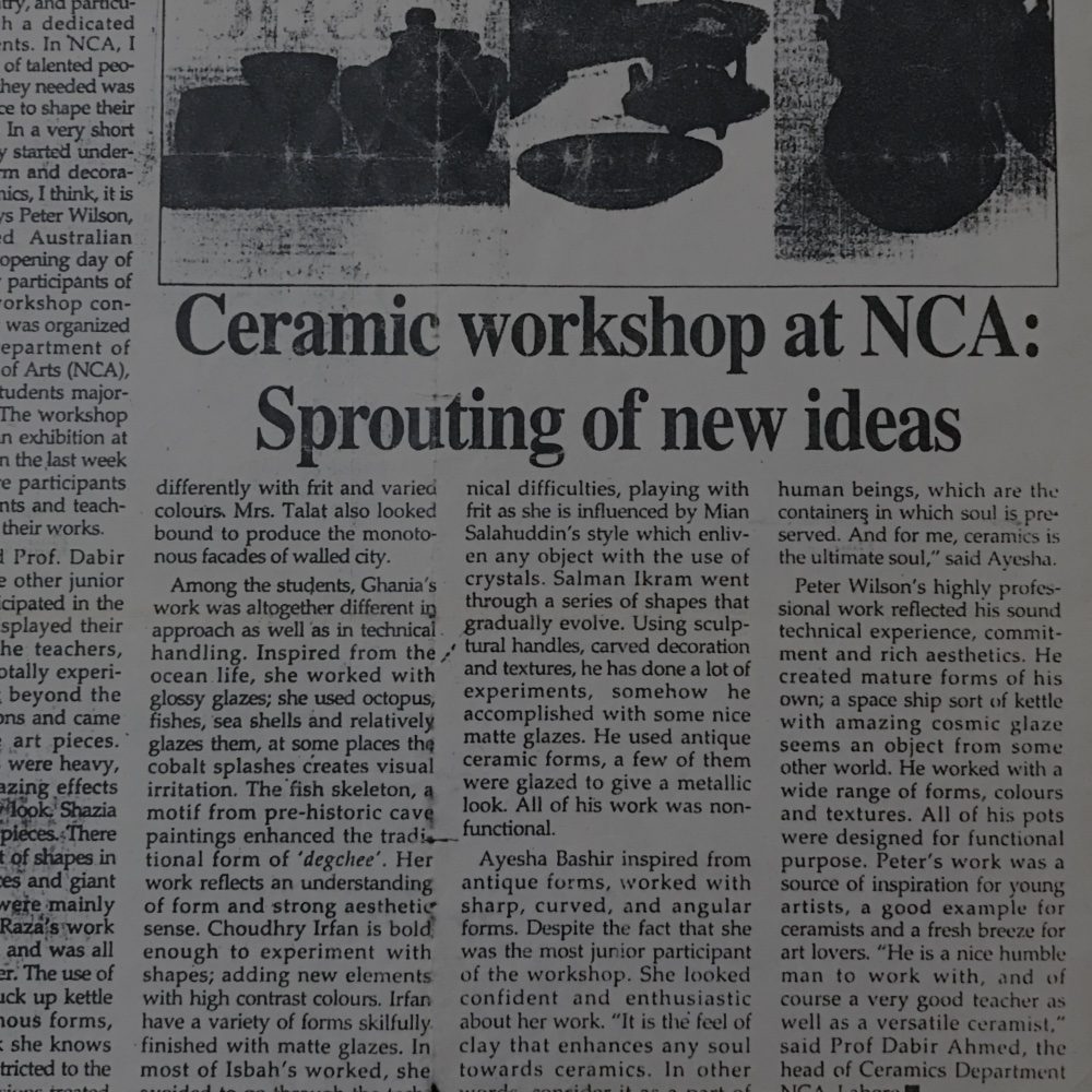 Ceramic workshop at NCA: Sprouting of new ideas